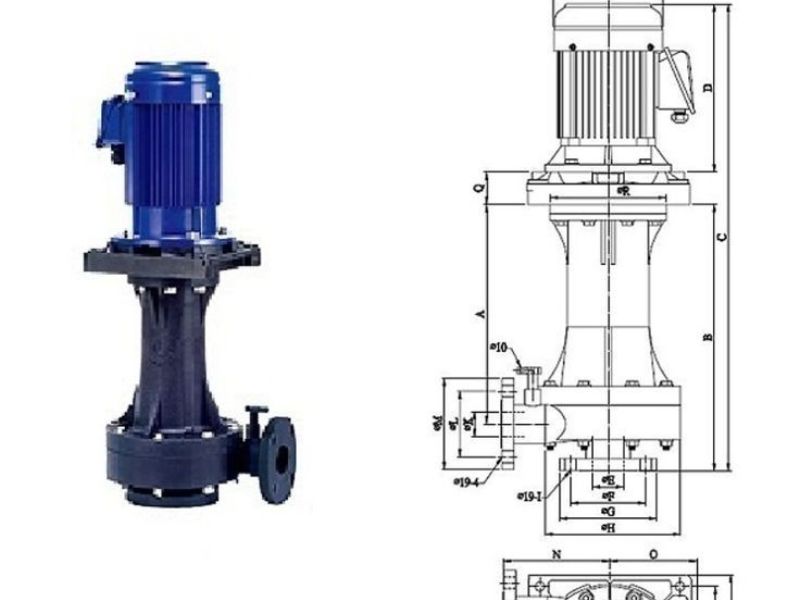 Hình ảnh của một máy bơm bùn ly tâm trục đứng