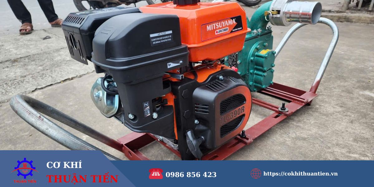 2 bộ máy hút bùn dùng máy nổ chạy xăng mitsuyama 6.5HP giao khách